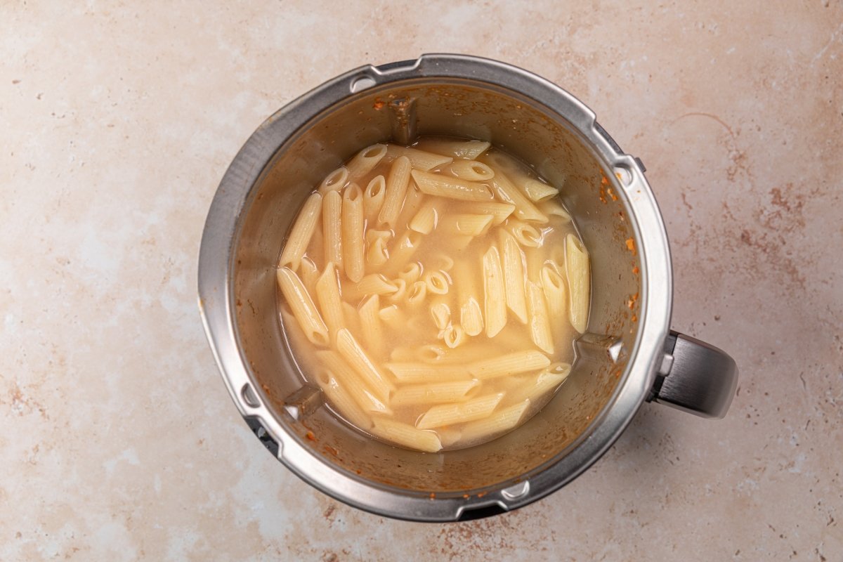 Cocción de los macarrones a la boloñesa en Thermomix