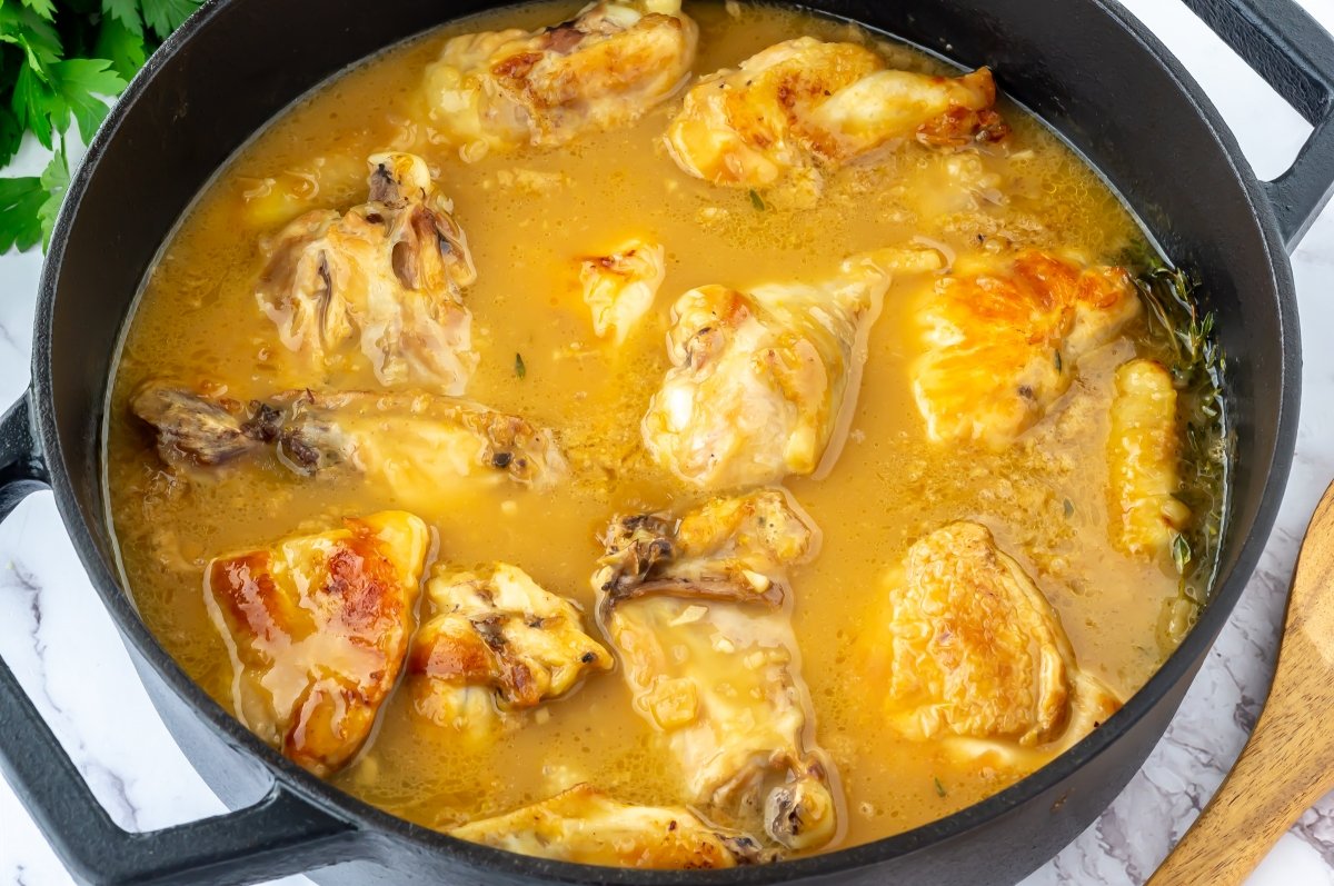 Cocción del fricasé de pollo