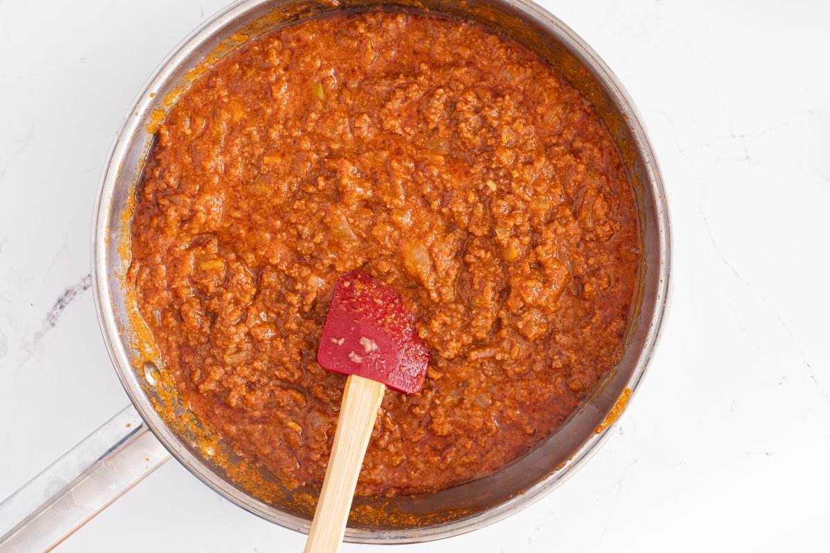 Cocinamos el relleno de los canelones rossini