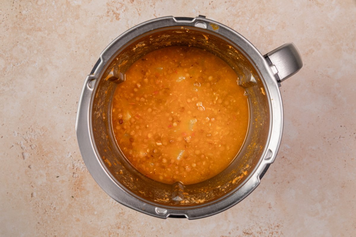 Cocinando las lentejas con verduras en Thermomix