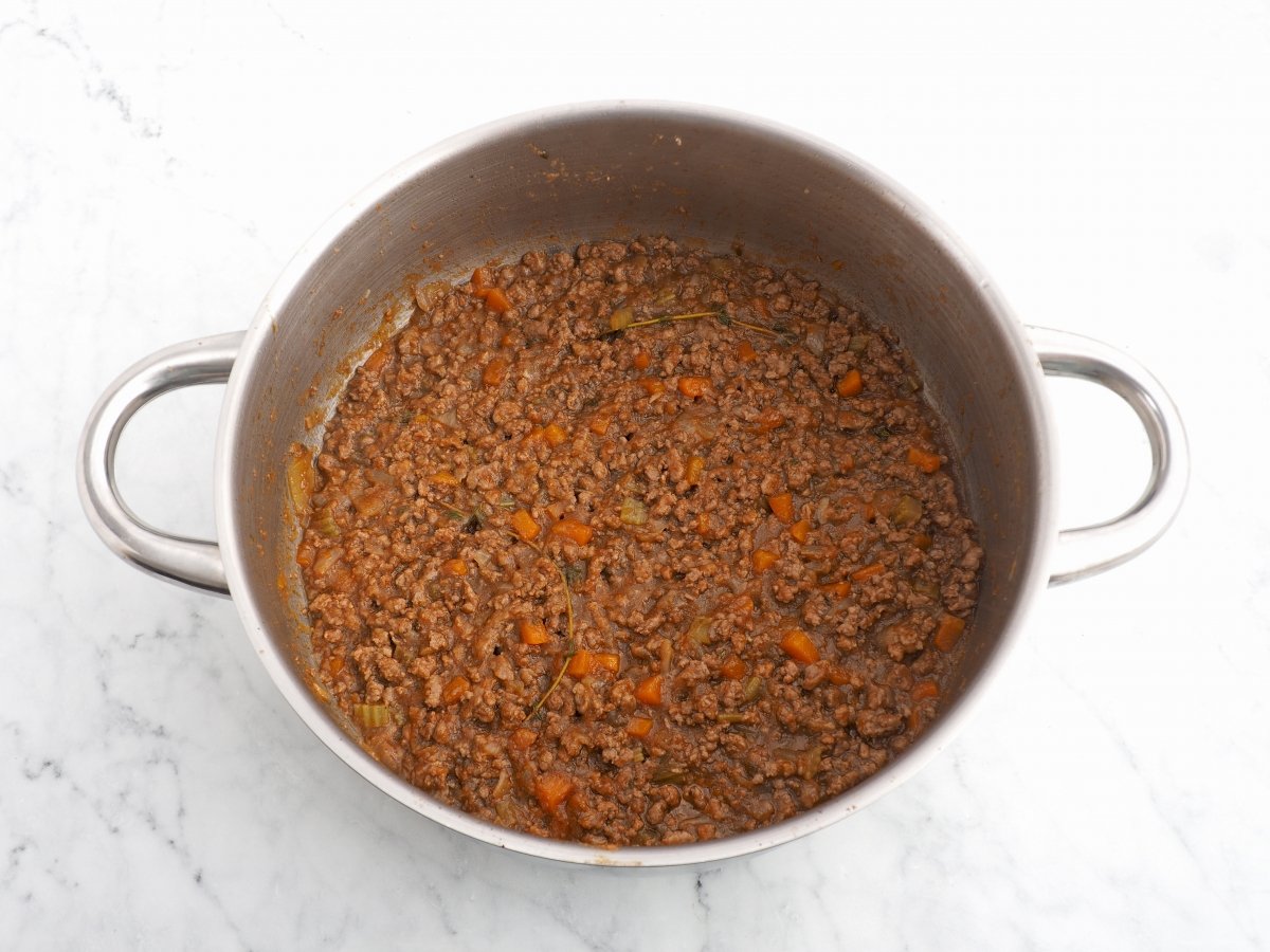 Cocinar la carne picada a fuego bajo