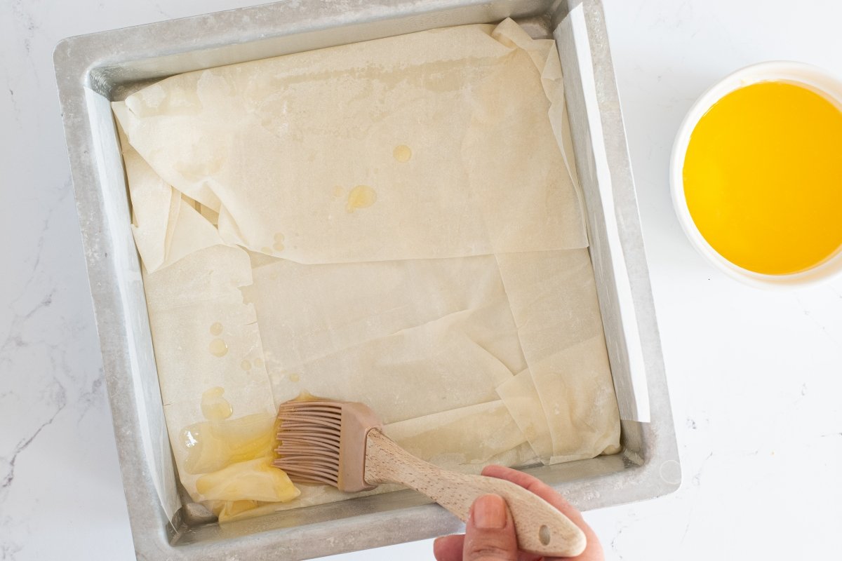 Colocamos la base de la bougatsa