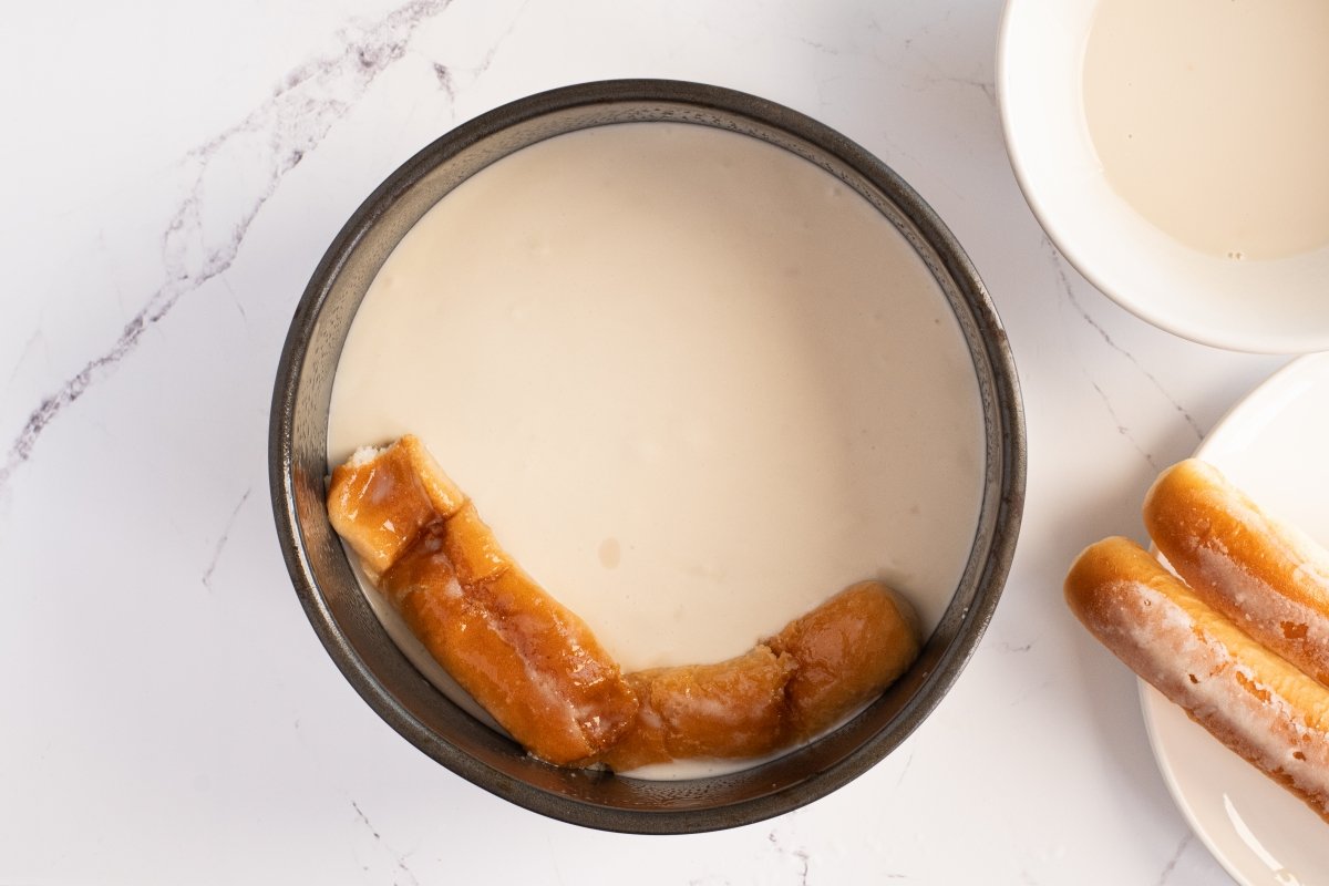Colocamos los fartons sobre la mousse de horchata y fartons