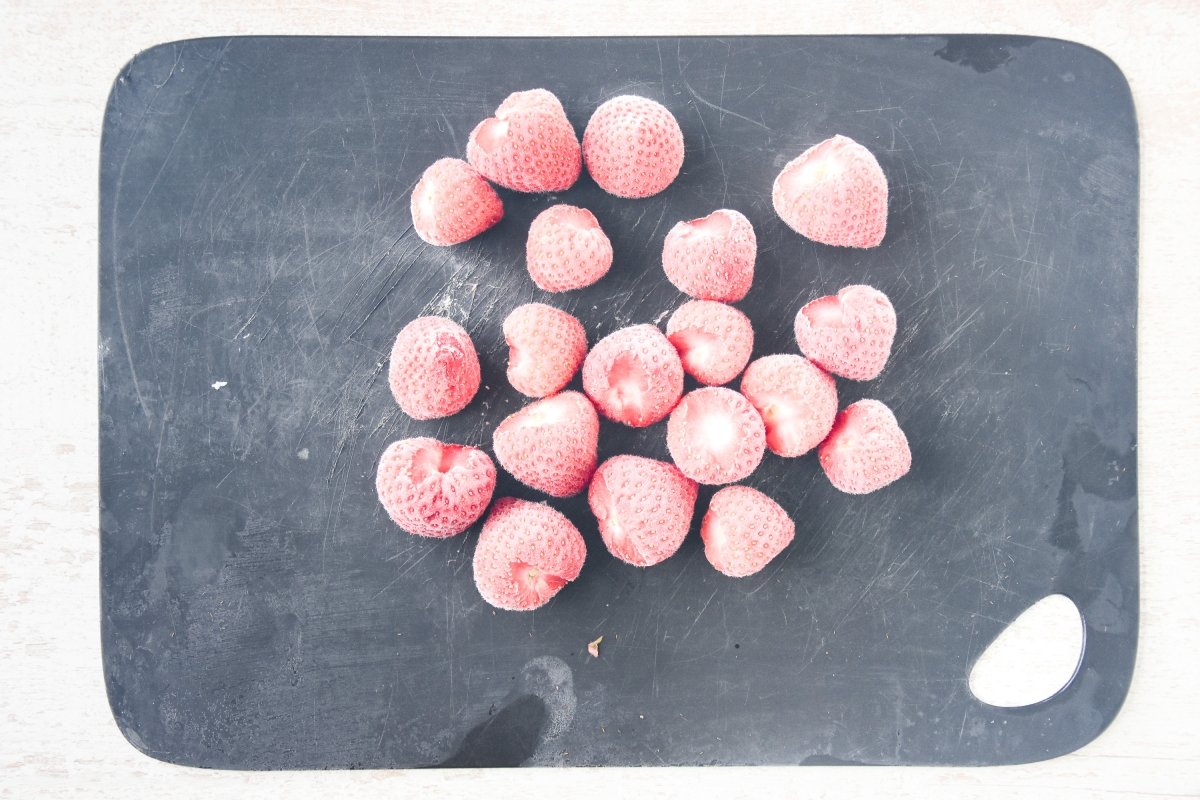 Congelamos las fresas limpias