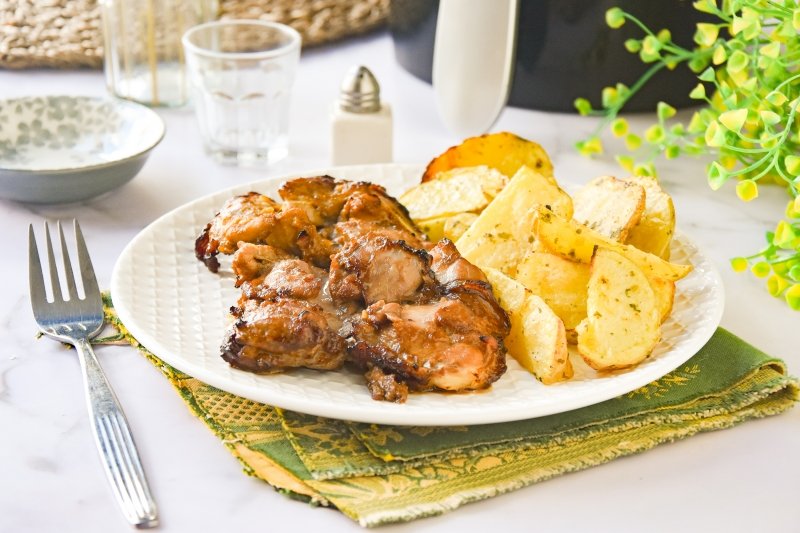 Contramuslos de pollo en freidora de aire