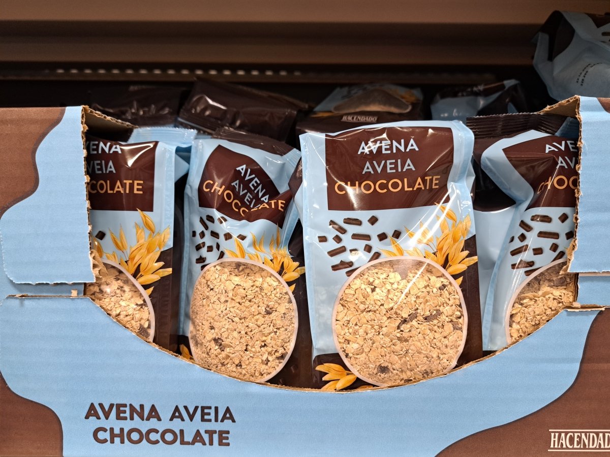 Copos de avena integral con chocolate Hacendado