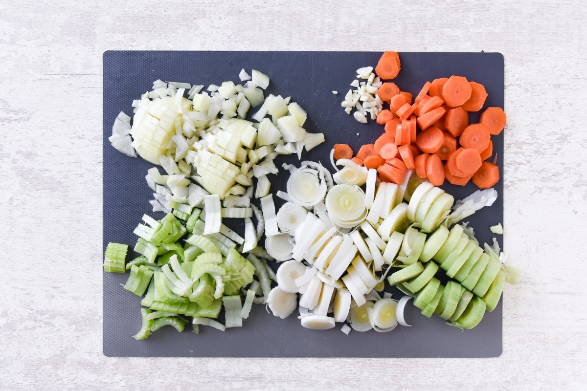 Cortamos las verduras para el irish stew