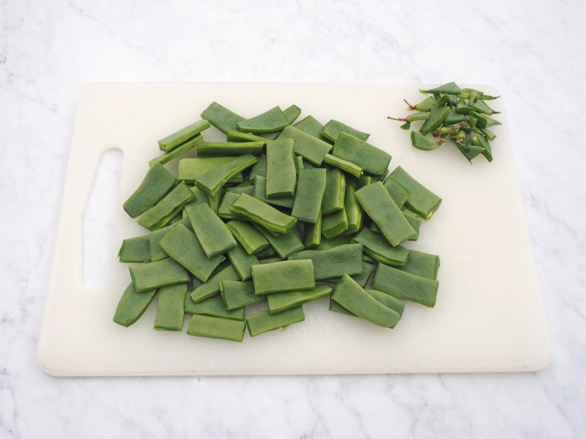 Cortar las judías verdes