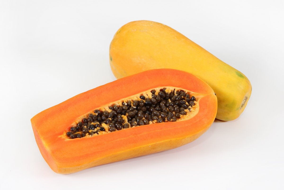Corte transversal de una papaya