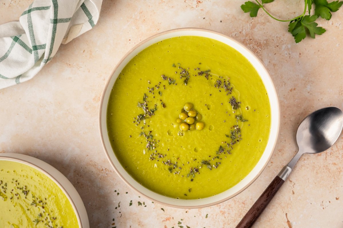 Crema de guisantes en Thermomix lista