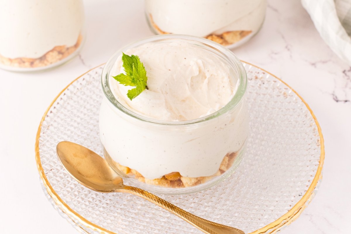 Crema de mascarpone en el vaso