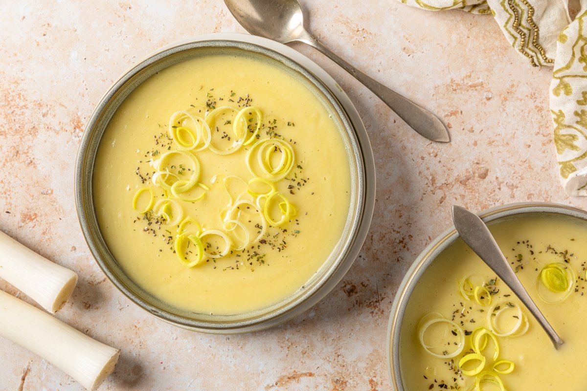 Crema de puerros en Thermomix servida