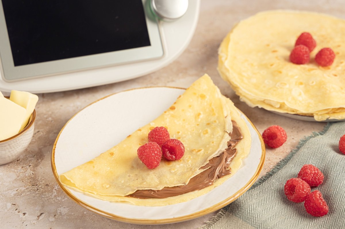 Crepe rellena de chocolate en Themomix