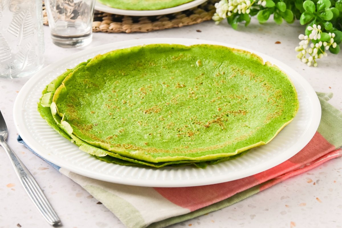 Crepes de espinacas listos para comer
