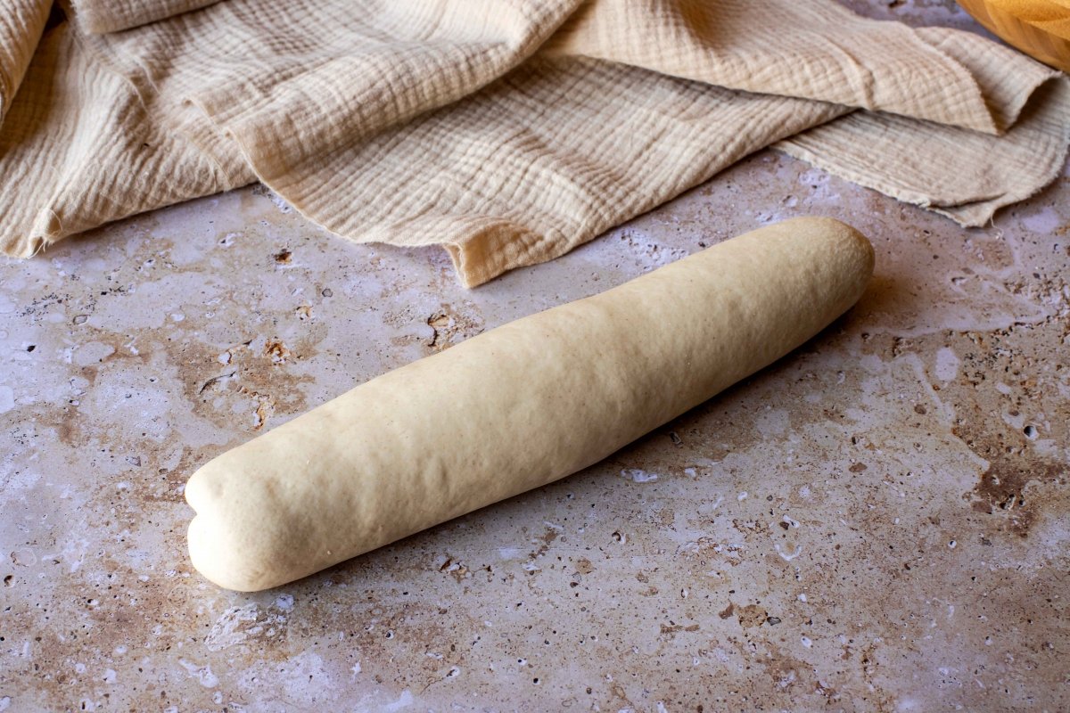 Shape the Chinese bread dough into an elongated shape