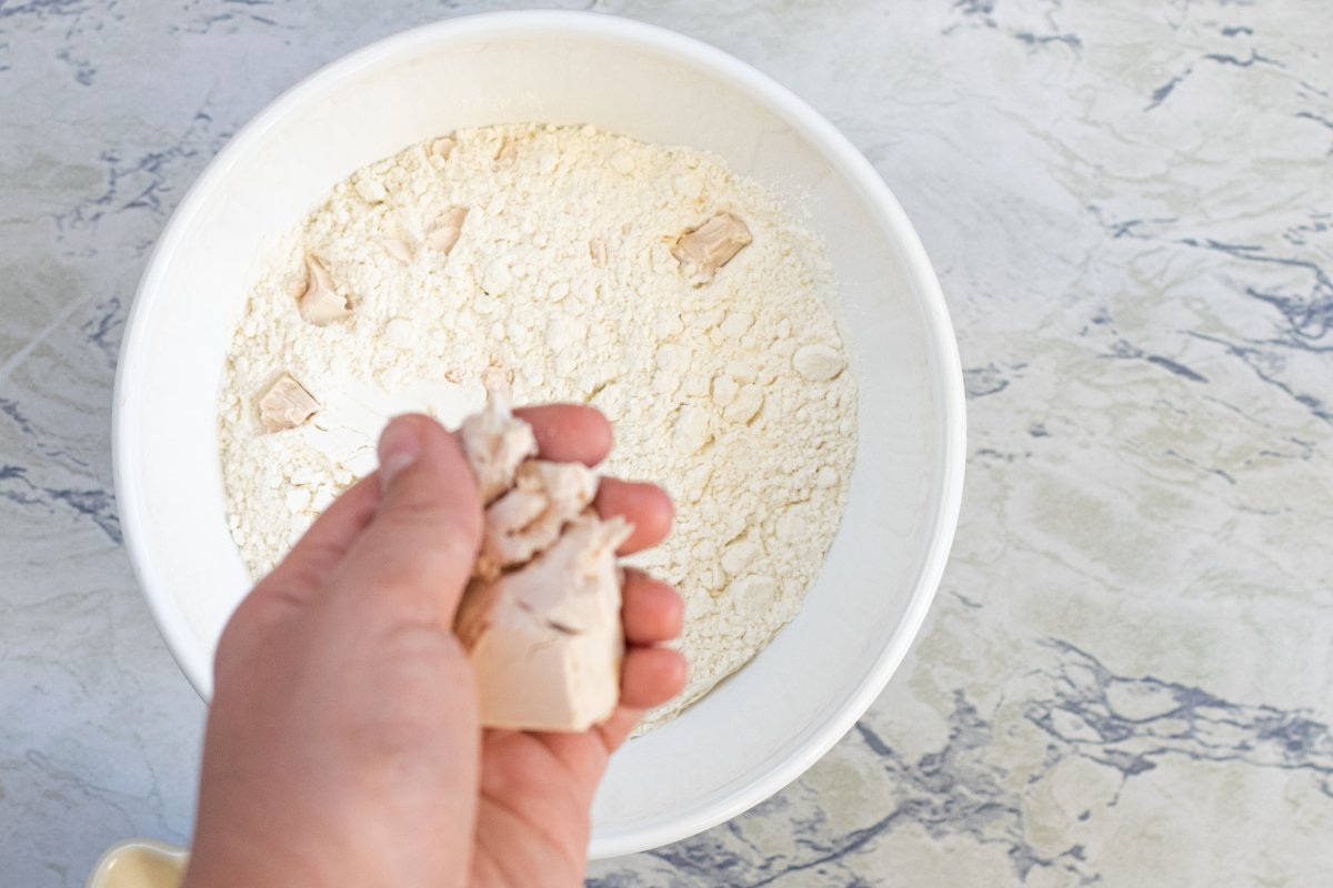 desmenuzar levadura pan de molde