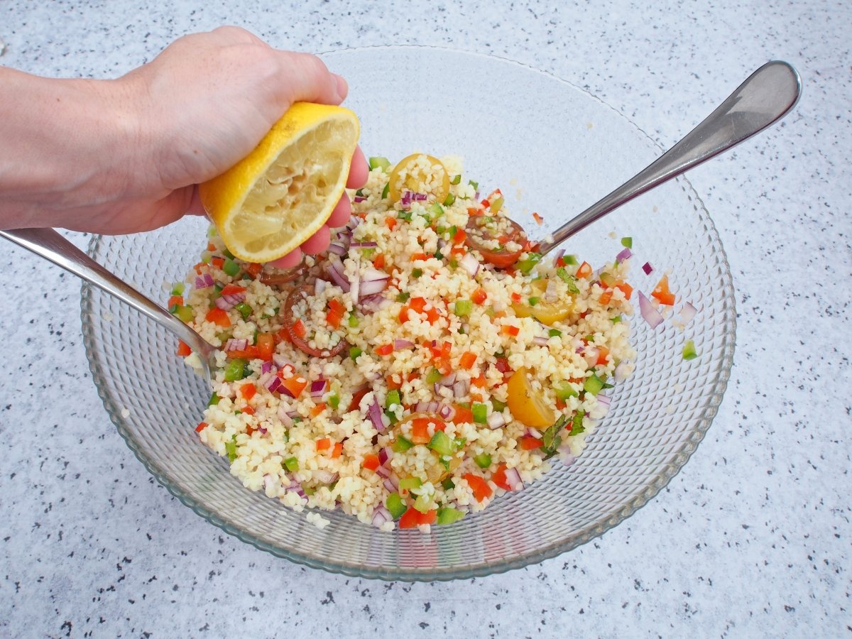 Detalle de la ensalada de bulgur