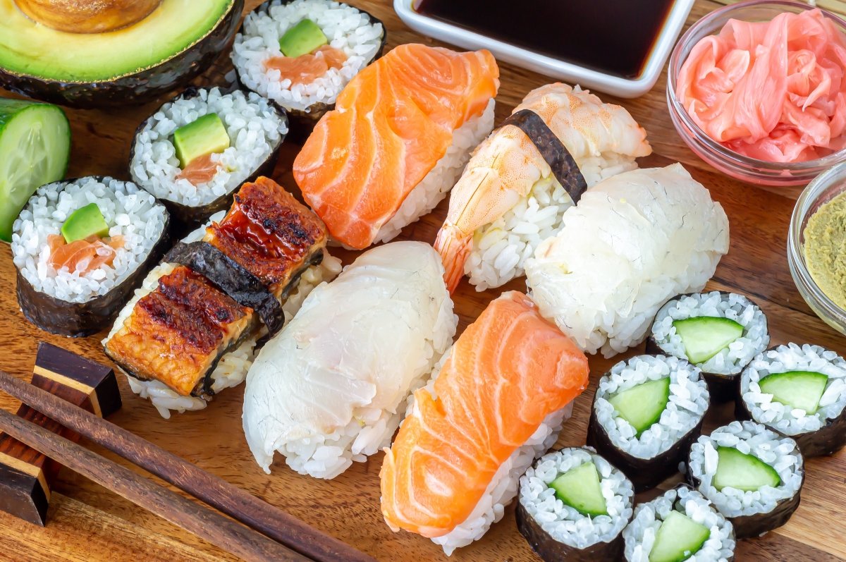 Detalle de un uramaki