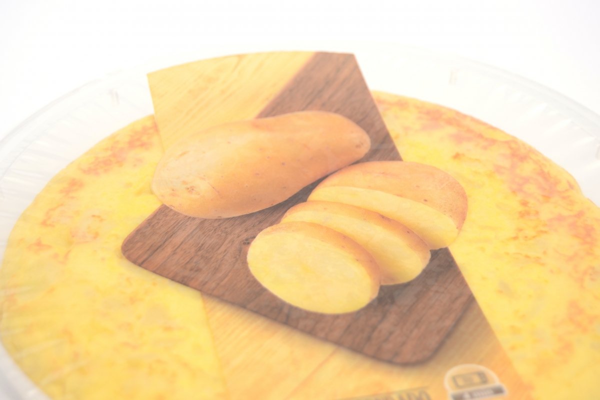 Detalle del envase de la tortilla española Hacendado