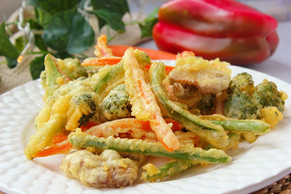 Diferentes verduras en tempura