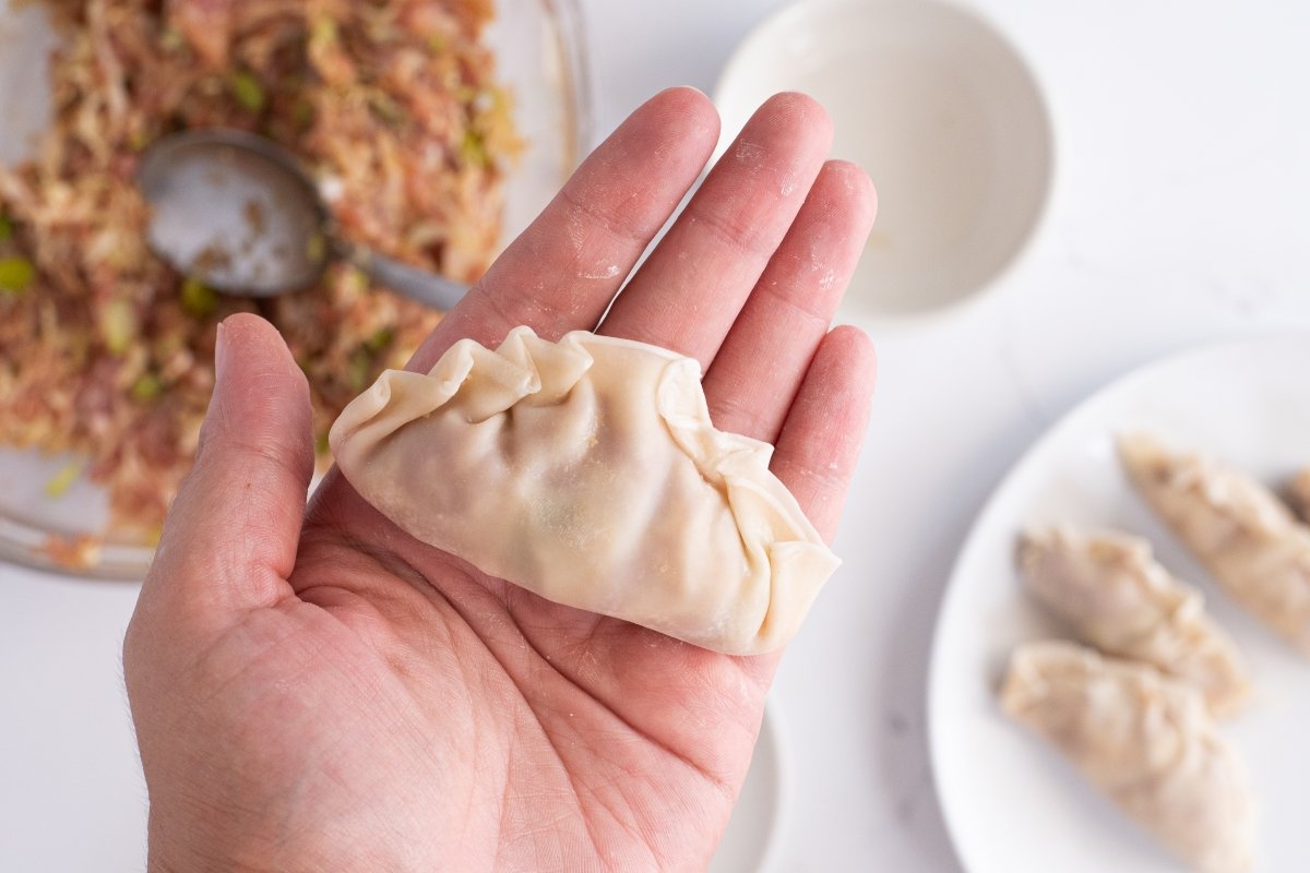 Doblamos la masa de las gyozas