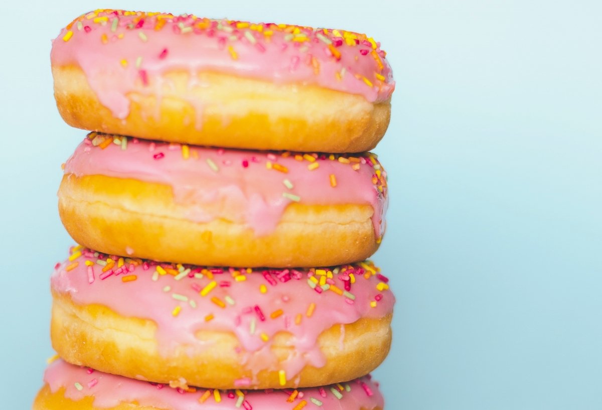 Donuts de azúcar glaseados ultraprocesados