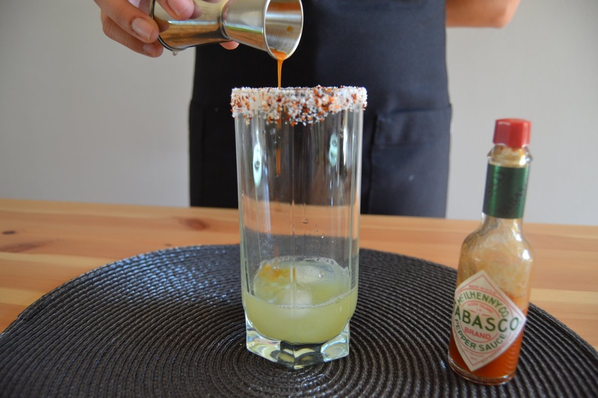 we pour the tabasco