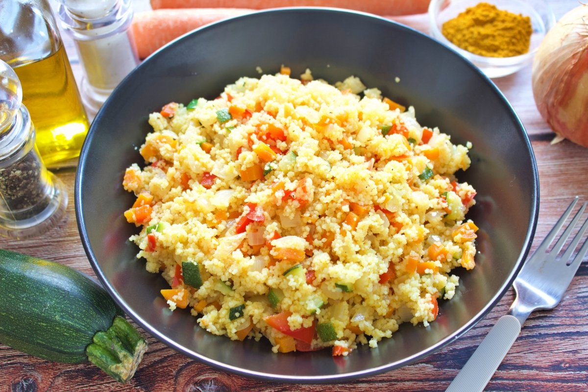 El cuscús de verduras listo para comer