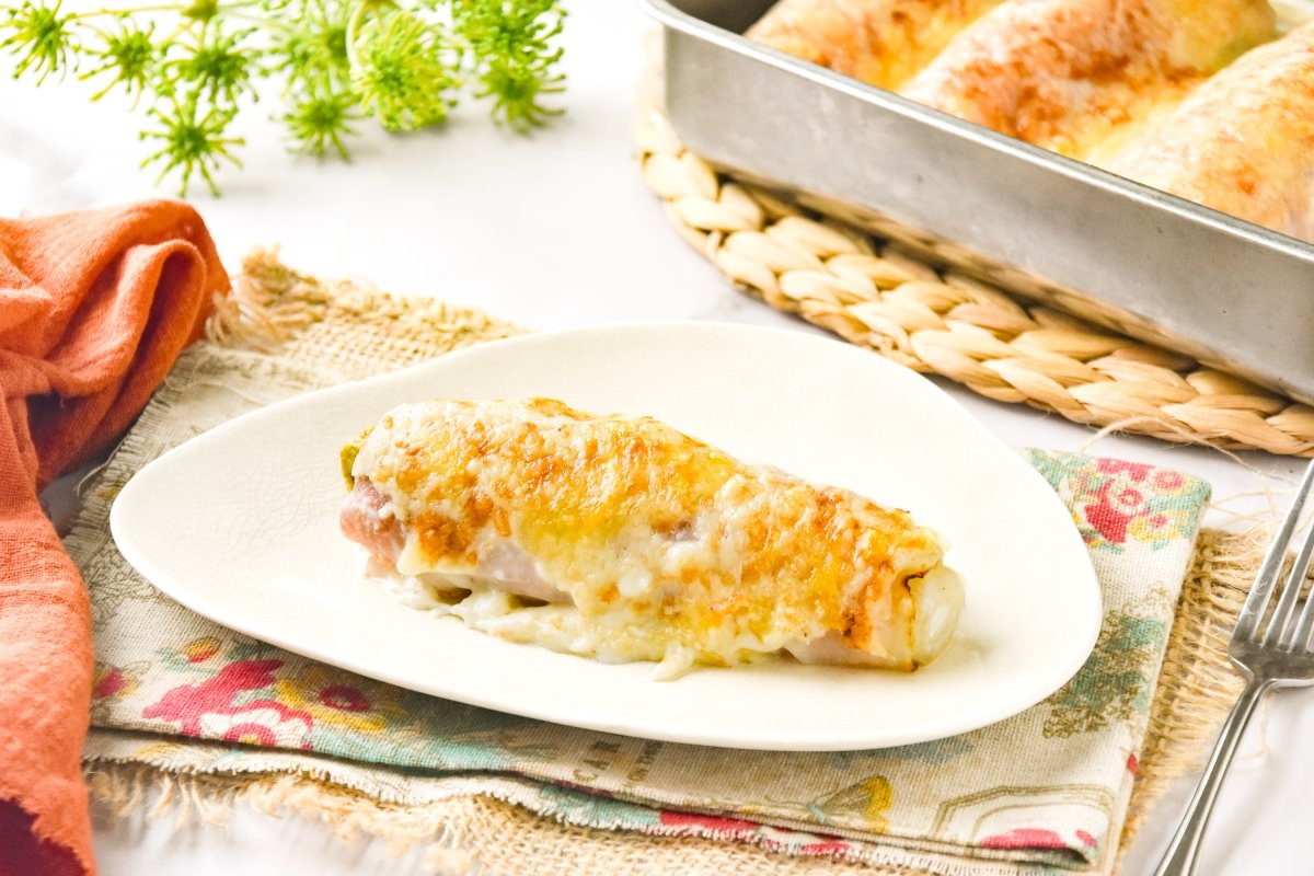Endivias con jamón gratinadas caseras