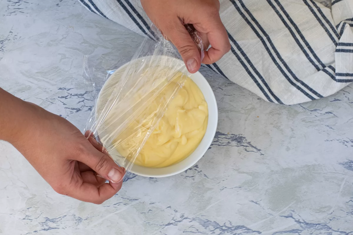 enfriar crema bizcocho de crema pastelera *
