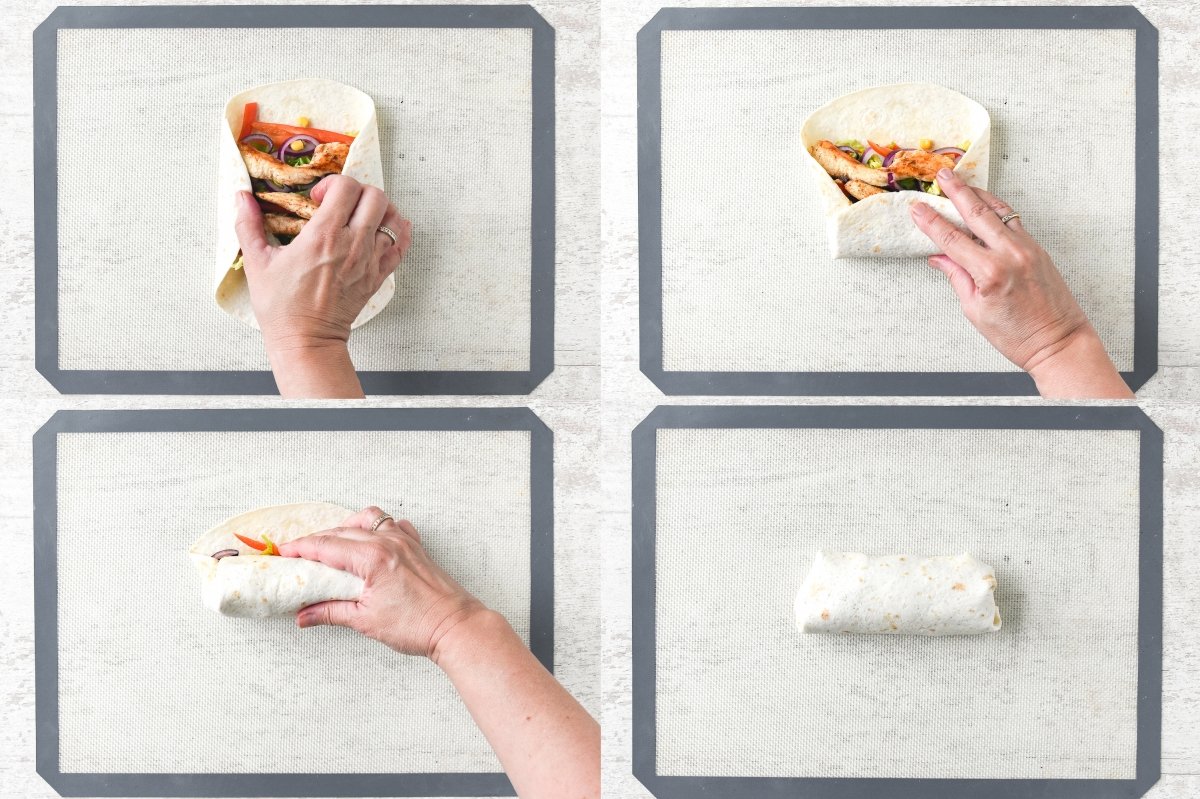 Enrollamos los burritos de pollo
