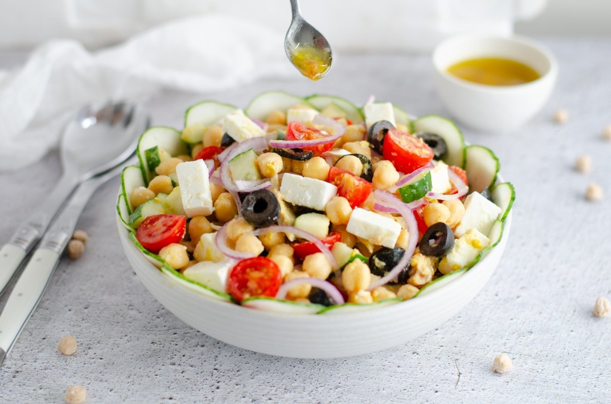 Ensalada de garbanzos con la vinagreta