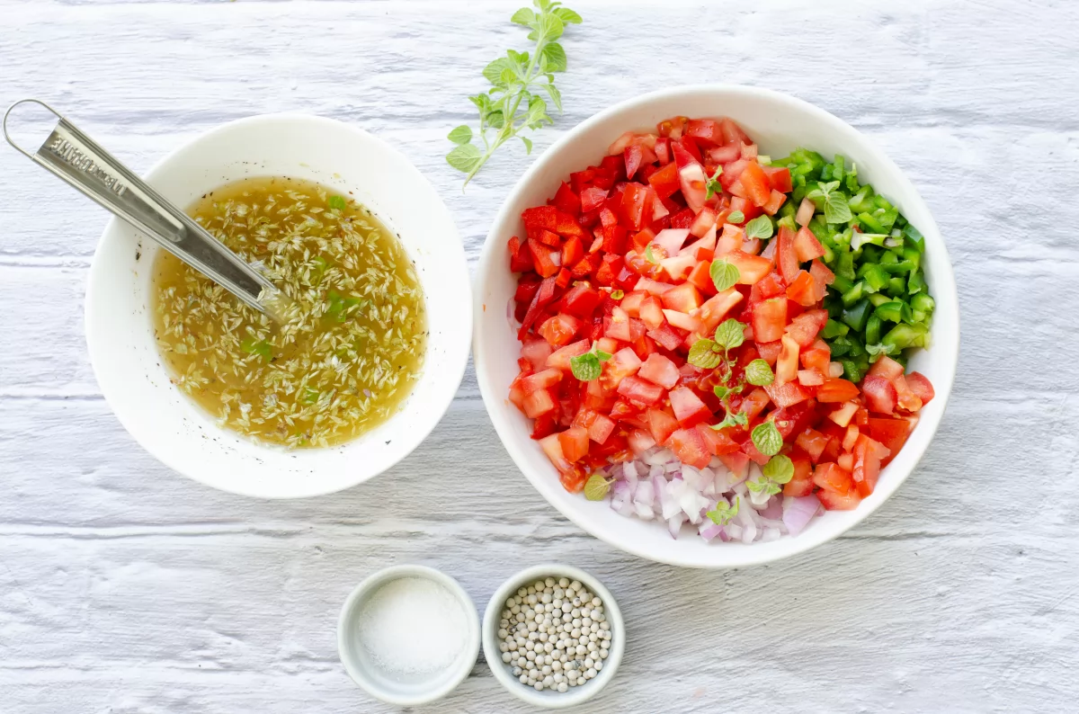Salsa criolla 7 Ensalada lista para aliñar