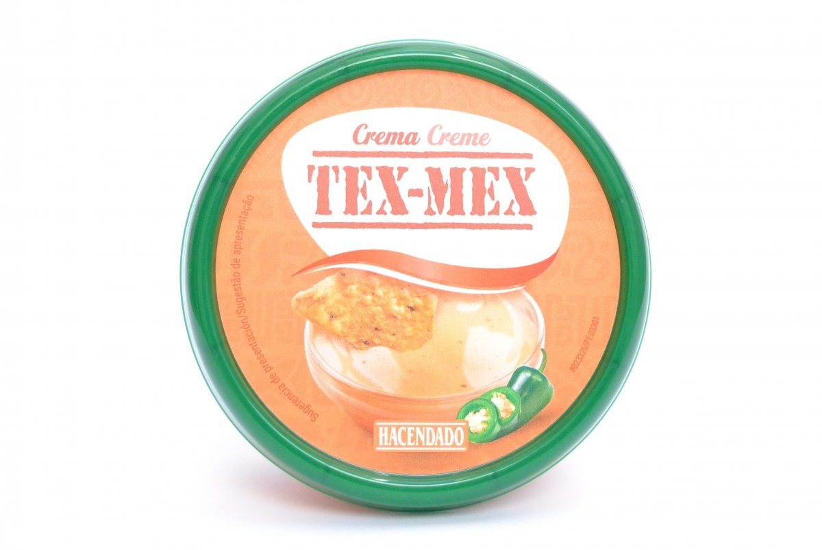 Envase de crema de queso picante Hacendado