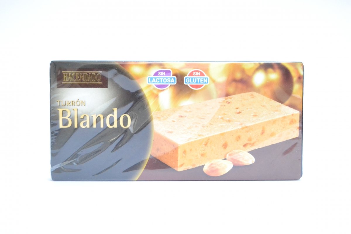 Envoltorio de plástico del turrón blando de Hacendado