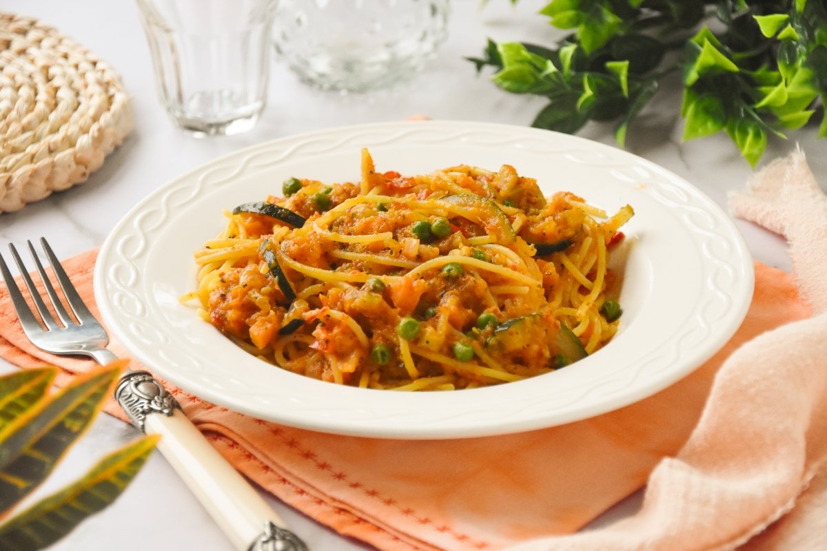 Espaguetis con verduras