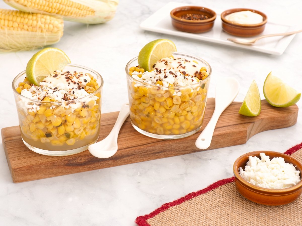 Esquites listos para servir