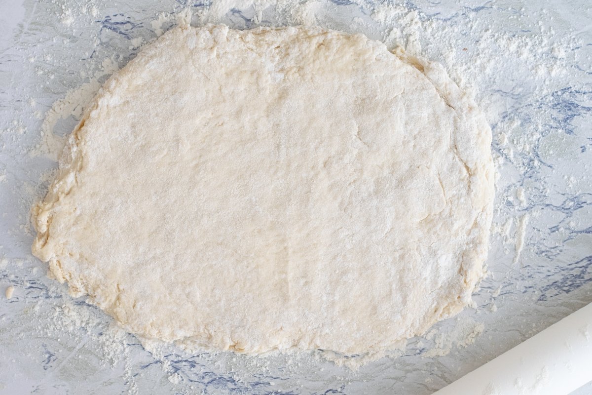 Roll out the dough for English scones