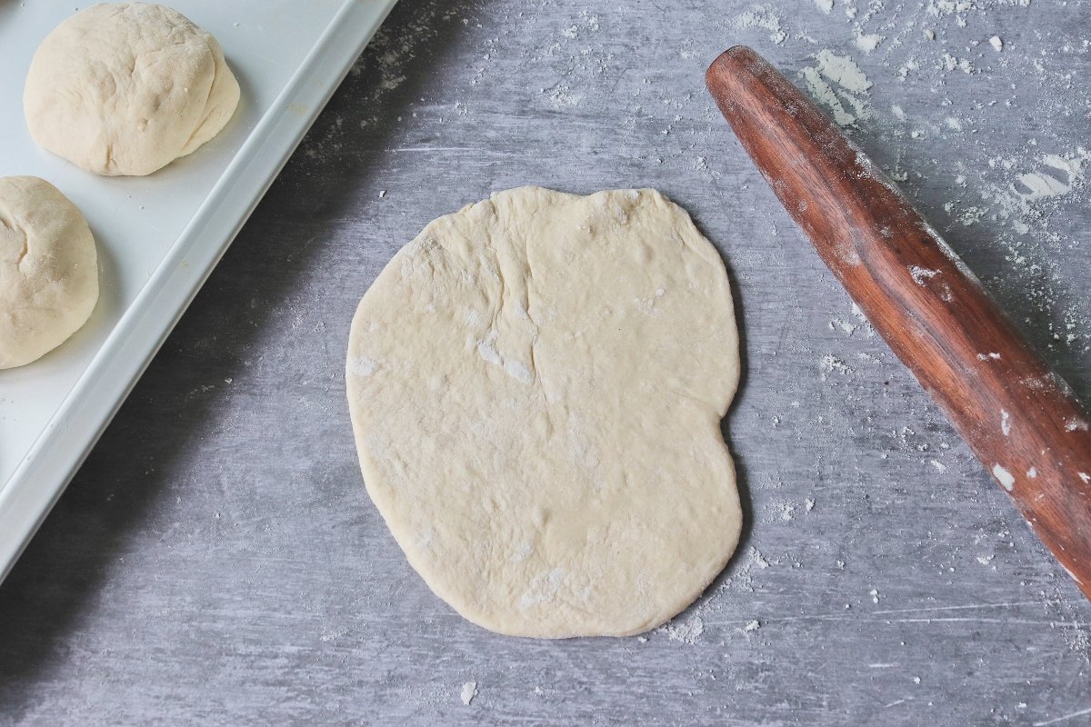 roll out dough indian naan bread