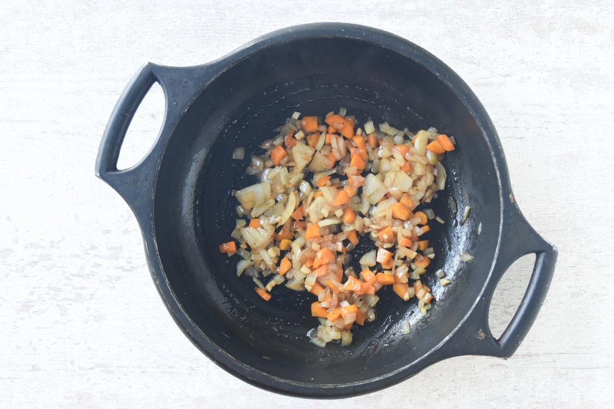 Evaporamos el vino con las verduras