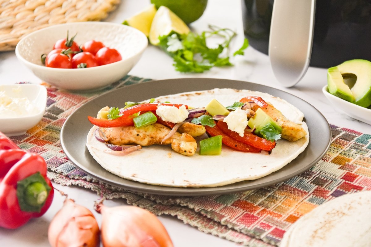Fajitas de pollo en freidora de aire