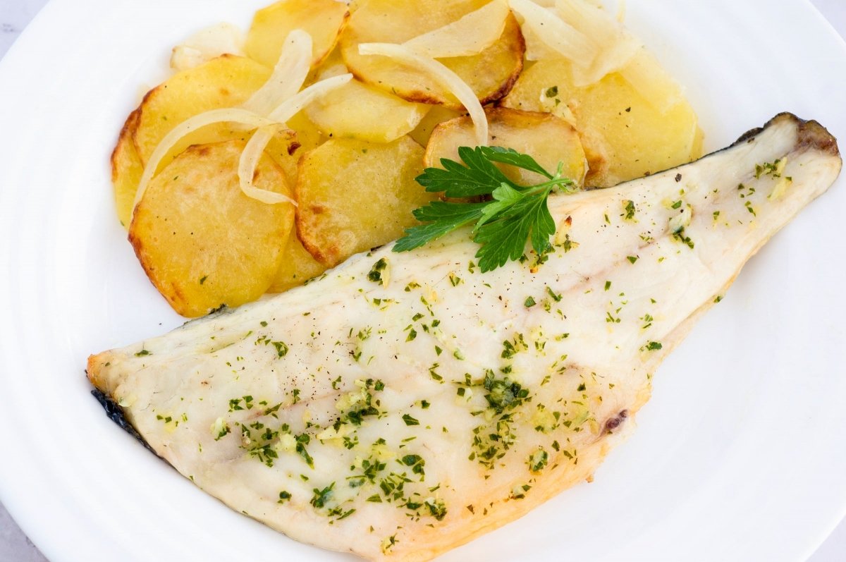 Filete de lubina en freidora de aire
