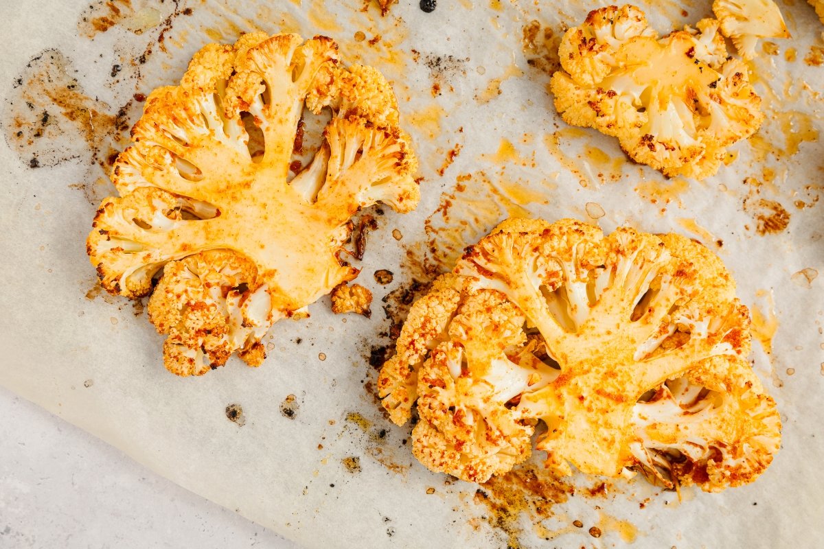 Filetes de coliflor después del horno