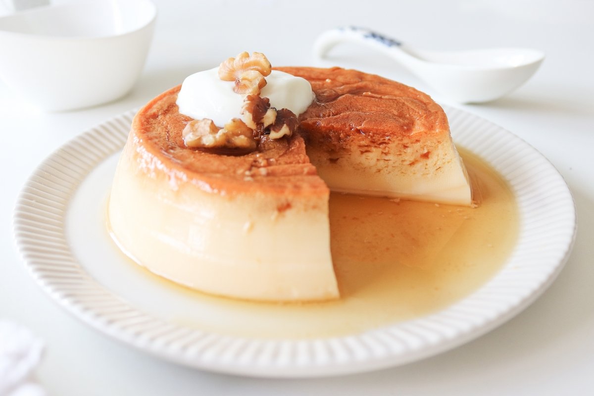 Flan de huevo en microondas, receta rapida