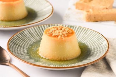 Flan de turrón