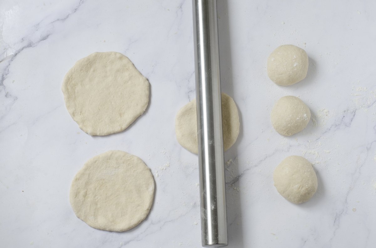 Forming the pita breads