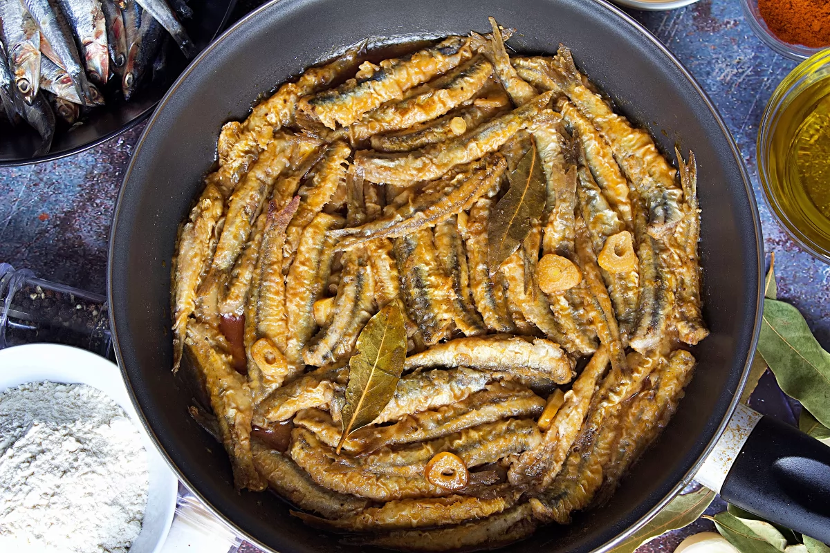 Foto final de los boquerones en escabeche