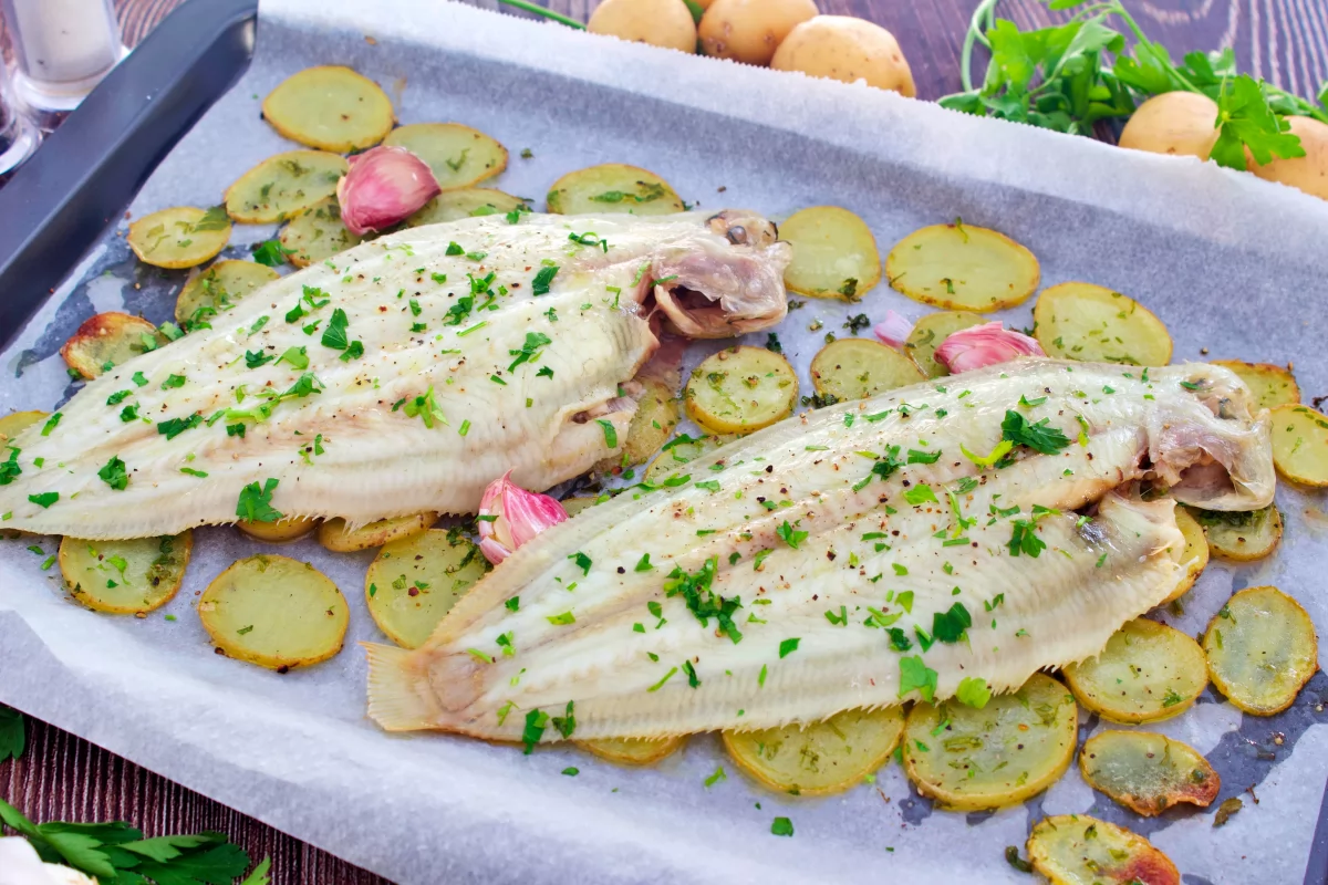 Lenguado al horno con patatas 5 Foto final del lenguado al horno con patatas