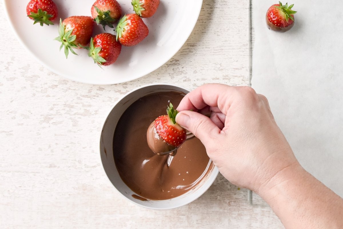Fresas combinadas con chocolate