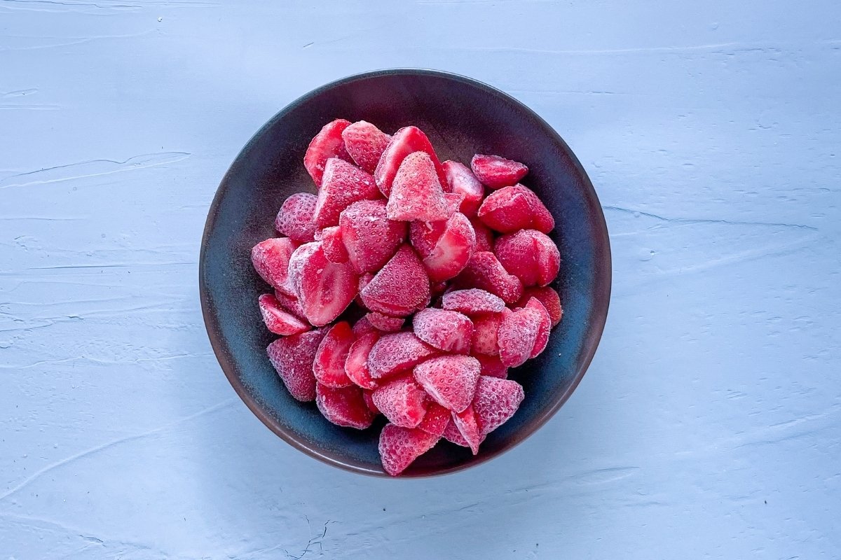 Frozen chopped strawberries to make strawberry ice cream